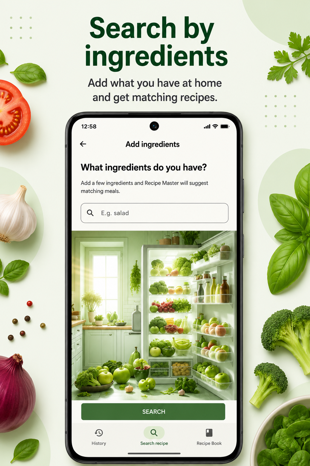 Search recipes by ingredients